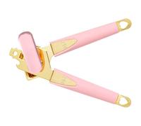 Paris Hilton Can Opener with Built-in Bottle Opener, Easy-Turn Knob & Soft-Grip Handles for Iconic Kitchen Convenience, Pink and Gold