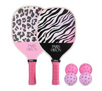 Paris Hilton - Exotics Collection Pickleball Set 7-Piece, Premium Wooden Paddles with Pickleballs and Carry Case, Durable Beginner Paddle Set for Indoor and Outdoor Play