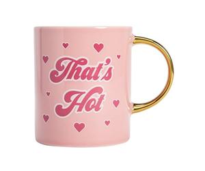 Paris Hilton Fackelmann That's Hot Ceramic Mug 450 ml - Stylish Coffee Mug Saying, Ideal for Everyday Use, Not Microwave Safe, Pink