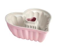 Paris Hilton Heart Shaped Fluted Cake Pan, Cast Aluminum with Clean Ceramic Nonstick Bakeware, Dishwasher Safe, Made Without PFAS, PFOA, PFOS & PFTE, 9-Inch, Pink