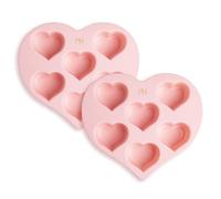 Paris Hilton Heart Silicone Cake Pan, Nonstick Heart Shaped Mold, Oven Safe Bakeware for Cakes, Brownies, and Desserts, 6-Cup, Pink