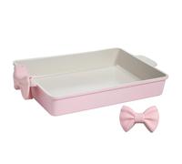Paris Hilton Heavy Duty Non-Stick Roasting Pan Set with Silicone Handles, 13" x 9", Pink