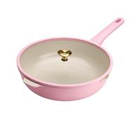 Paris Hilton Jumbo Sauté Pan with Lid, Cast Aluminium Cookware with Ceramic Non-Stick Coating, Made Without PFAS, PFOA, PFOS and PTFE Free, 4 Litre, Pink