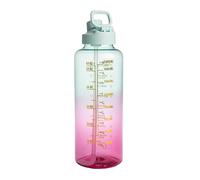 Paris Hilton Motivational Drinking Bottle, Pink & Blue with Hearts, Ombre, 1.8 Litres, Inspirational, Leak-Proof, Ideal for Sports & Everyday Life, Plastic, Measurement Markings, 32x11.5cm