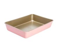 Paris Hilton Nonstick Carbon Steel Bakeware Collection, 13-Inch x 9-Inch Multipurpose Pan, Dishwasher Safe, Made Without PFOA and PFAS, Pink Champagne Two-Tone