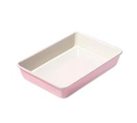 Paris Hilton Nonstick Carbon Steel Bakeware Collection, 13-Inch x 9-Inch Multipurpose Pan, Dishwasher Safe, Made Without PFOA and PFAS, Pink Cream Two-Tone