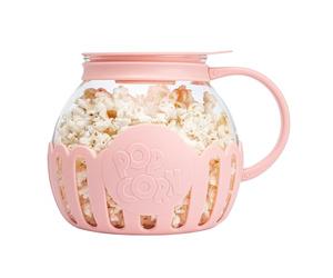 Paris Hilton Popcorn Maker, Borosilicate Glass & Plastic, Perfect for Sweet & Salty Popcorn, 16.5x25cm, 2-in-1 Lid, Up to 8 Cups, Dishwasher Safe, Pink