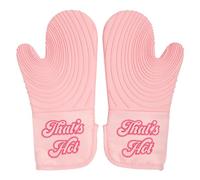 Paris Hilton That's HOT Pink Oven Mitt Set, Heat Resistant Pot Holders Featuring Non-Slip Textured Silicone Grips, 2-Piece Set, Pink