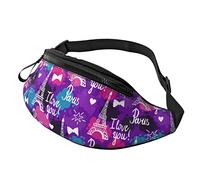 Paris I Love You Crossbody Bag Runner Small Hip Pouch Bum Bag Running Waistpack Bumbag Beltbag Sport Slim Fashionable for Jogging Hiking Woman