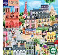eeBoo PARIS IN A DAY 1000 pc Square Jigsaw Puzzle Super Deluxe PZTPD2