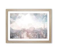 Paris in Sunlight in Abstract Framed Print | A2 Oak Framed Wall Art | Ready to Hang | Abstract Fantasy Picture | Living Room Bedroom Lounge Office