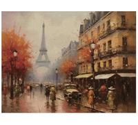 Paris in The 1900s Counted Cross Stitch, 100% Cotton, 300x220stitch, 54x40 cm,Cotton Counted Landscape Cross Stitch Kits