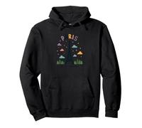 Paris in the Summer Whimsical Eiffel Tower Pullover Hoodie, Adult Unisex, Black, S