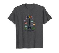 Paris in The Summer Whimsical Eiffel Tower T-Shirt, Men, Dark Heather Grey, S
