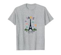 Paris in The Summer Whimsical Eiffel Tower T-Shirt, Men, Heather Grey, S