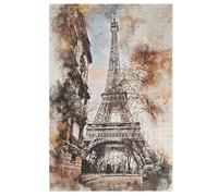 Paris in Watercolor Jigsaw Puzzles for Kids 1000 Pieces 3d Wooden Puzzle Decompression Game for Adults Women Girl Educational Game Toys 78×53cm