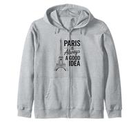 Paris Is Always a Good Idea Eiffel Tower Zip Hoodie