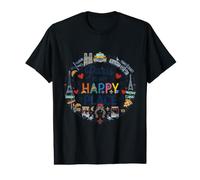 Paris is My Happy Place Cute Retro French Typography Value Graphic T-Shirt