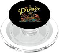 Paris Je T'aime Floral Eiffel Tower France French Souvenirs PopSockets PopGrip for MagSafe