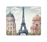 Paris Landmarks Pattern Mouse Pads Custom Design, Waterproof Gaming Mousepad Washable Computer Mousepads with Non-Slip Rubber Base Square Mouse Mat for Laptop Office Home 10 x 12 inch