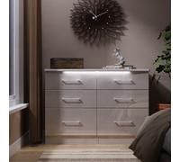 Paris Large Chest of Drawers Off-white 6 Drawers 112cm