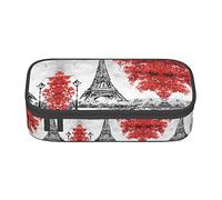 Paris Large Pencil Case for Girls and Boys, Aesthetic Pencil Bag with Multi Compartments for Adults, Office Stationary Organizer Practical for Kids Teenage Women Men