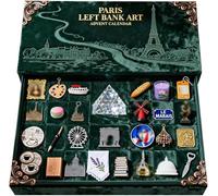 Paris Left Bank Art Advent Calendar, 24 Miniature Landmarks And Food Elements Advent Calendar, Left Bank Holiday Countdown Calendars Immersive Parisian Christmas DéCor,1pcs