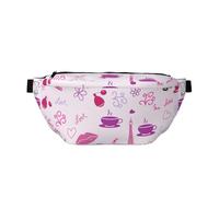 Paris Lips Pattern Sling Bags Crossbody Bag Waist Pack with Adjustable Strap for Running Hiking Traveling