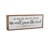 Paris Loft As for Me and My House We Will Serve The Lord Wood Rustic Wall Sign Plaque|Farmhouse Home Decor|Christian Decor|Bible Verse Sign
