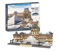 Paris Louvre Micro Blocks Set, 3377 PCS World Famous Architecture Collectible Model Building Kit Creative DIY Mini Bricks Model Kit Toys Gifts for Kids