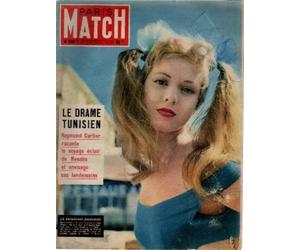 Paris match n° 280: le drame tunisien -la princesse gauloise elena portello -le clairon d'indochine sonne la paix et l'adieu -bobet vainqueur du tour de france -napoléon à sainte-hélène -geneviève galard décoré de la médaille de la liberté -