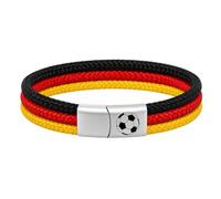 Paris Montana World Cup Fan Bracelet Germany - Sailing Rope Bracelet with Magnetic Closure & Football Engraving - Fan Jewellery Black Red Gold - Football Fan Item for Men and Women, Große, sailing