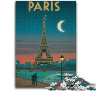 Paris Moonlight Puzzles 1000 Pieces for Teenagers, Suitable for Ages 14 And Up Family Fun It Is Ideal As A Gift for The Whole Family 1000pcs(26x38cm)
