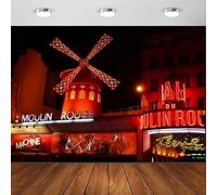 Paris Moulin Rouge Photography Backdrop Night Street Scenery Background Decoration Banner Poster Photo Studio Props 300x200cm