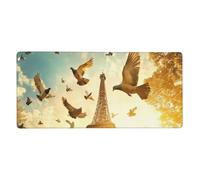 Paris Mouse Pad 1000 x 500 mm Large Mouse Mat Eiffel Tower Desk Mat with Water Resist Surface,XXL Mousepad with Anti-Slip Rubber Base,Extended Gaming Mouse Pads for Desktop Decor,Gift Women/Men M566