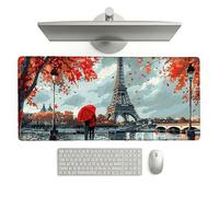 Paris Mouse Pad 700 x 400 x 3 mm Extended Large Mouse Mat, Keyboard Mousemat, Desk Mat Workspace Decor with Anti-Slip Base & Anti-Fray Edges, Waterproof Desk Accessories for Work (Landscape) L-x104
