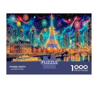 Paris Night Fireworks 1000Pieces JigsawPuzzleParis City Night ForAdult Colourful Brainteasing Age12+byth ThemeFlowersandBirds Fun, Challenging 52x38cm/1000pcs