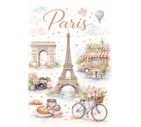 Paris Notebook A Romantic Paris-Inspired Lined Journal for Writing & Notes: 6 x 9 Inch Black and White Lined Notebook - 101 Pages