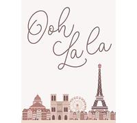 Paris Notebook Ooh La La: Lined College Ruled Journal of the Eiffel Tower (Large Size (8.5x11))