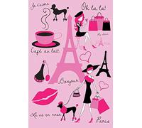 Paris Notebook: Pink Paris Themed - Vintage Eiffel Tower Journal (6x9" wide lined pages)