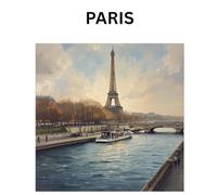 Paris Notebook - Romantic Boat on the Seine with Eiffel Tower | Travel Journal, Writing Journal, School & Work Stationery