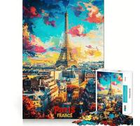 Paris Overview Art Poster 1000 Piece Jigsaw Puzzles for Adults Teenagers Clear Logic Toy Relax Time Perfect Cut Santa Wish Item (38x52cm)