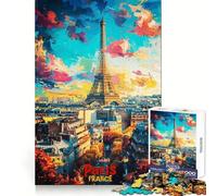 Paris Overview Art Poster Adults Puzzles 1000 Piece Jigsaws Strengthen Recall Relaxing Fun Quality Edge Festival Gift (50x75cm)