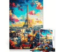 Paris Overview Art Poster Jigsaw Puzzle for Adults 1000 Pieces Intellect Toy Peaceful Fun Precise Cut Santa Wish List (38x26cm)