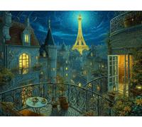 Paris Paint by Numbers Eiffel Tower Painting by Numbers for Adults Beginner DIY Digital Painting Hobbies for Adults Women with 3 Brush and Acrylic Paints Kit for Home Decor 36x28 Inch -yym25012BC