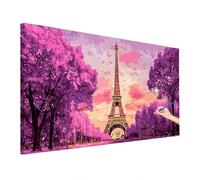 Paris Paint by Numbers for Adults Children, Painting by Numbers for Beginner, Landscape Paint by Number Kits with Large Canvas 220x100cm, DIY Oil Painting Kit for Autumn Decor, Gifts for Women O-76