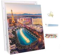 Paris Paint by Numbers for Adults with Frame, Painting by Numbers for Adults City on Canvas, DIY Acrylic Oil Painting Kits with Brushes, Hobbies for Adults Women, Home Wall Decor Gifts 16x20in Q-6940