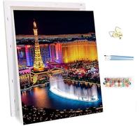 Paris Paint by Numbers for Adults with Frame, Painting by Numbers for Adults Eiffel Tower on Canvas, DIY Acrylic Oil Painting Kits with Brushes, Hobbies for Adults Women, Room Decor 40x52in R-2326