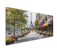 Paris Paint by Numbers Street Paint by Numbers Kits, Painting by Number for Adults with Frame, DIY Acrylic Oil Painting Kits for Kids or Beginner with Brushes, Home Decor 16x36 inch/40x90cm k-1274