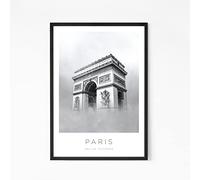 Paris Poster, Arc De Triomphe, France Travel Print, Minimalist Europe Travel Poster Wall Art, Modern Black & White, Bedroom, Living Room A3 or A4 Print Only, Unframed (A3)